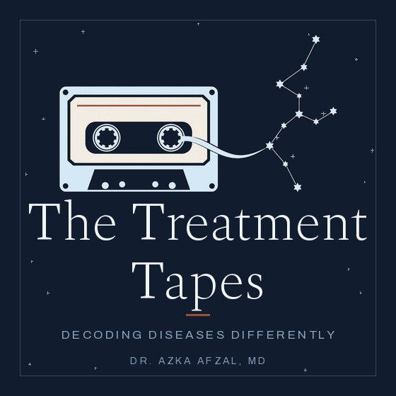 The Treatment Tapes cover art: a cassette whose tape unspools into a constellation of stars.